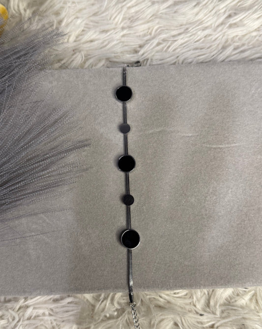 Black Circle Charm Bracelet